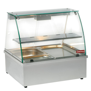 Vitrine chauffante bain-marie 2 x GN 1/1 pano. - Diamond  au meilleur prix sur Restock CHR