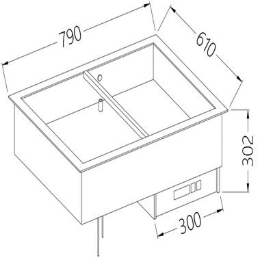 Elément bain-marie 2 GN 1/1 - Diamond  au meilleur prix sur Restock CHR