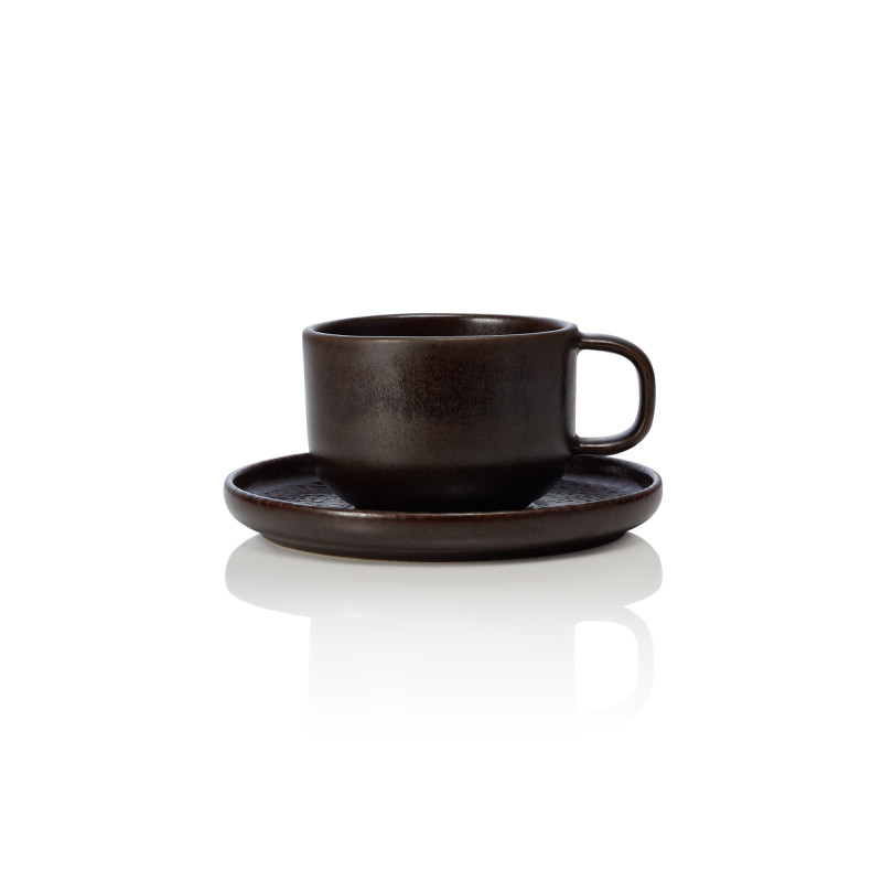 Tasse espresso & soucoupe 220 ml metallic brown ROCKZZERO à la pièce - Was Germany