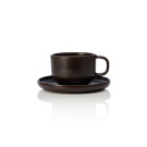 Tasse espresso & soucoupe 220 ml metallic brown ROCKZZERO à la pièce - Was Germany