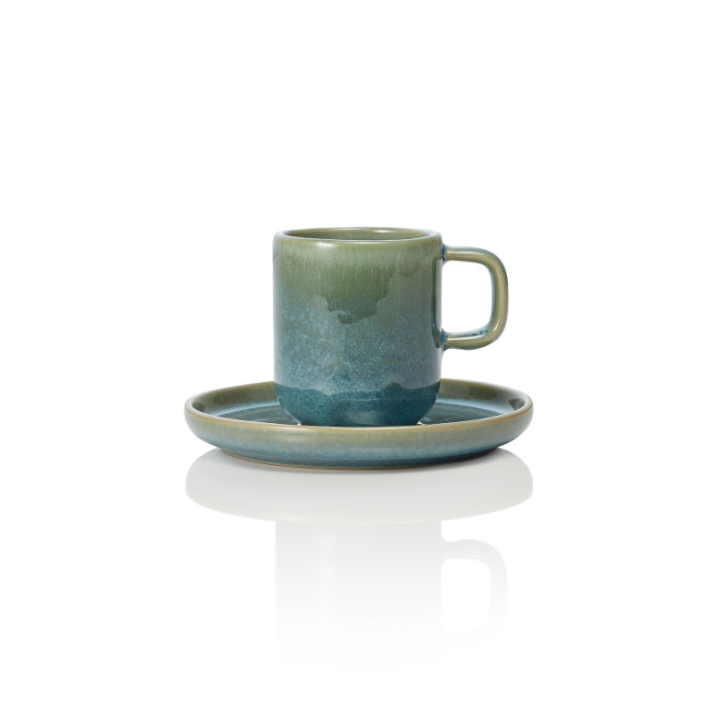 Tasse expresso & soucoupe 90 ml myrtle green ROCKZZERO à la pièce - Was Germany