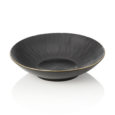 Saladier Ø 26,5 cm 1,3 ltr noir bord doré MAYA KURO à la pièce - Was Germany