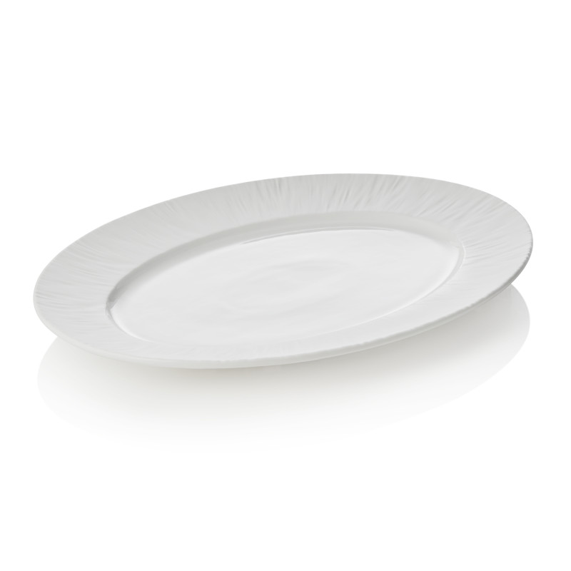 Plat 33 x 24,5 cm blanc MAYA SHIRO à la pièce - Was Germany