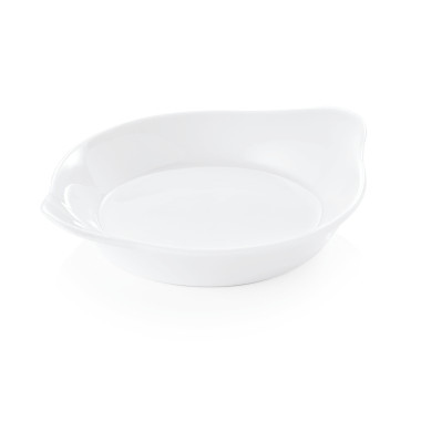Plat à gratin ovale blanc Ø 13 cm avec poignées à la pièce - Was Germany