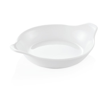 Plat à gratin ovale blanc Ø 21 cm avec poignées à la pièce - Was Germany