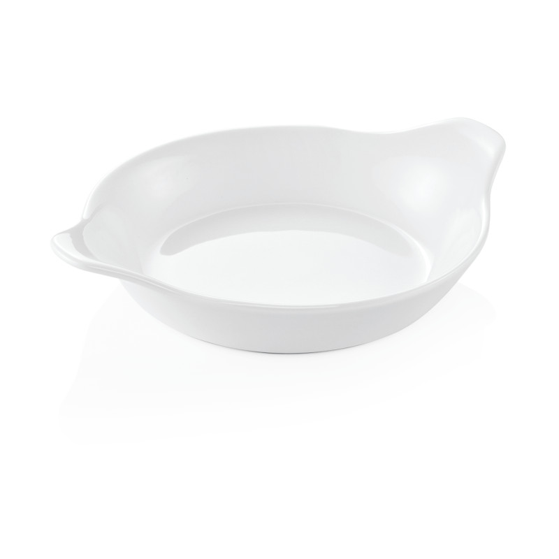 Plat à gratin ovale blanc Ø 21 cm avec poignées à la pièce - Was Germany