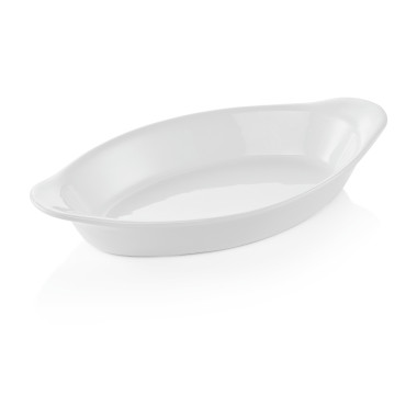 Plat à gratin ovale blanc 25 x 13 cm avec poignées à la pièce - Was Germany