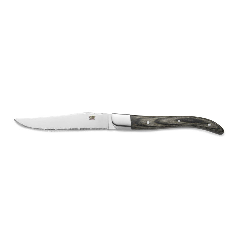 Couteau à steak manche pakka gris 22,6 cm CARLOS à la pièce - Was Germany