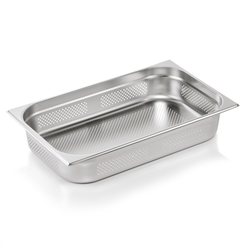 Bac inox perforé fond et côtés GN 1/1 H 100 mm 13 ltr GN ESSENTIALS à la pièce - Was Germany