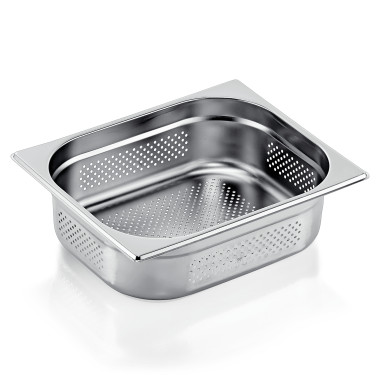 Bac inox perforé fond et côtés GN 1/2 H 100 mm 6,5 ltr GN ESSENTIALS à la pièce - Was Germany