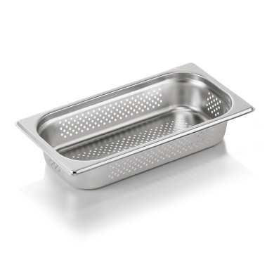 Bac inox perforé fond et côtés GN 1/3 H 65 mm 2,5 ltr GN ESSENTIALS à la pièce - Was Germany