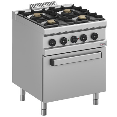 Fourneau gaz 4 feux, four électrique à convection GN 1/1 - Diverso  au meilleur prix sur Restock CHR