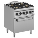 Fourneau gaz 4 feux vifs, sur four gaz GN 2/1 - Diverso  au meilleur prix sur Restock CHR