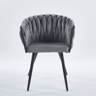 Chaise LORA - Gris - Lot de 4 - Madrid Mobiliario