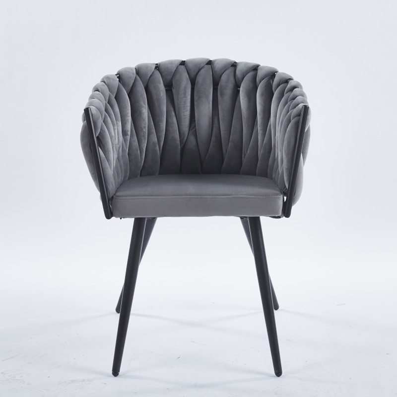 Chaise LORA - Gris - Lot de 4 - Madrid Mobiliario