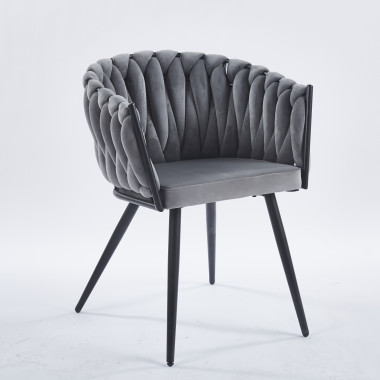 Chaise LORA - Gris - Lot de 4 - Madrid Mobiliario