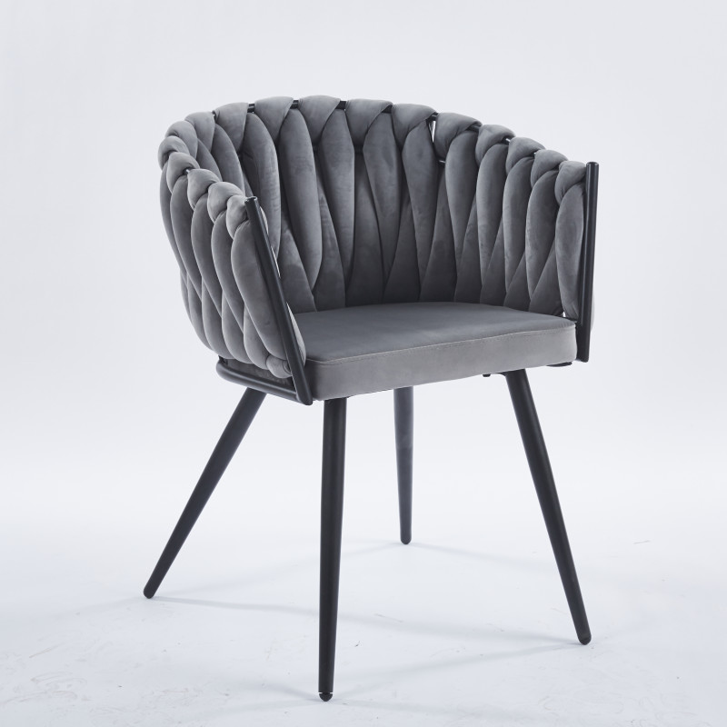 Chaise LORA - Gris - Lot de 4 - Madrid Mobiliario