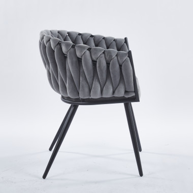 Chaise LORA - Gris - Lot de 4 - Madrid Mobiliario