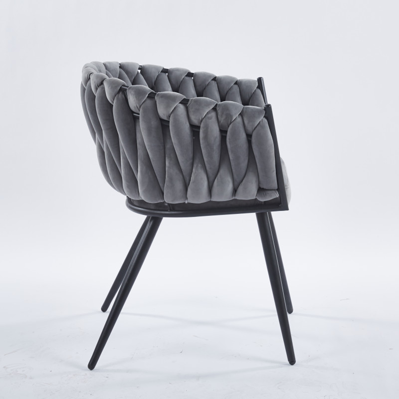 Chaise LORA - Gris - Lot de 4 - Madrid Mobiliario