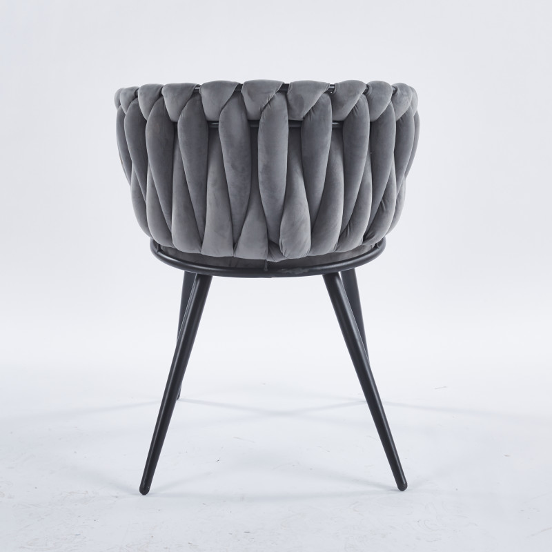 Chaise LORA - Gris - Lot de 4 - Madrid Mobiliario