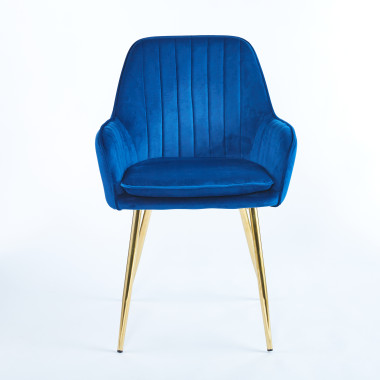 Chaise QUITTO Velours - Bleu - Madrid Mobiliario