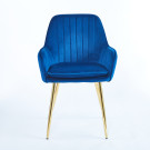 Chaise QUITTO Velours - Bleu - Madrid Mobiliario