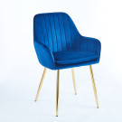 Chaise QUITTO Velours - Bleu - Madrid Mobiliario