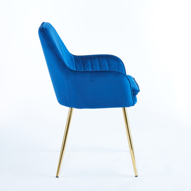 Chaise QUITTO Velours - Bleu - Madrid Mobiliario