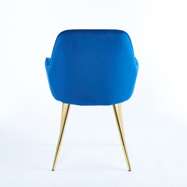 Chaise QUITTO Velours - Bleu - Madrid Mobiliario