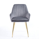 Chaise QUITTO Velours - Gris - Madrid Mobiliario