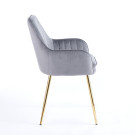 Chaise QUITTO Velours - Gris - Madrid Mobiliario