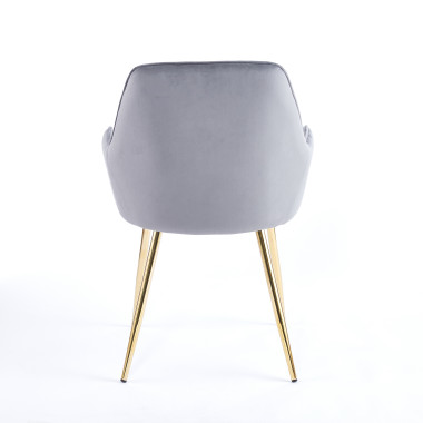 Chaise QUITTO Velours - Gris - Madrid Mobiliario
