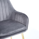 Chaise QUITTO Velours - Gris - Madrid Mobiliario