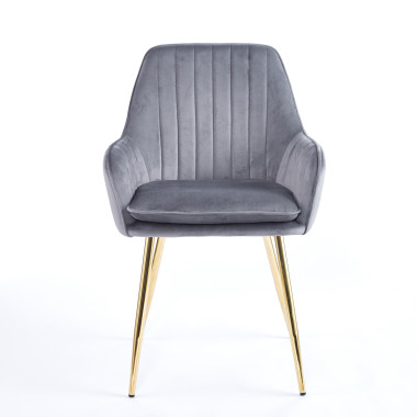 Chaise QUITTO Velours - Gris - Lot de 4 - Madrid Mobiliario
