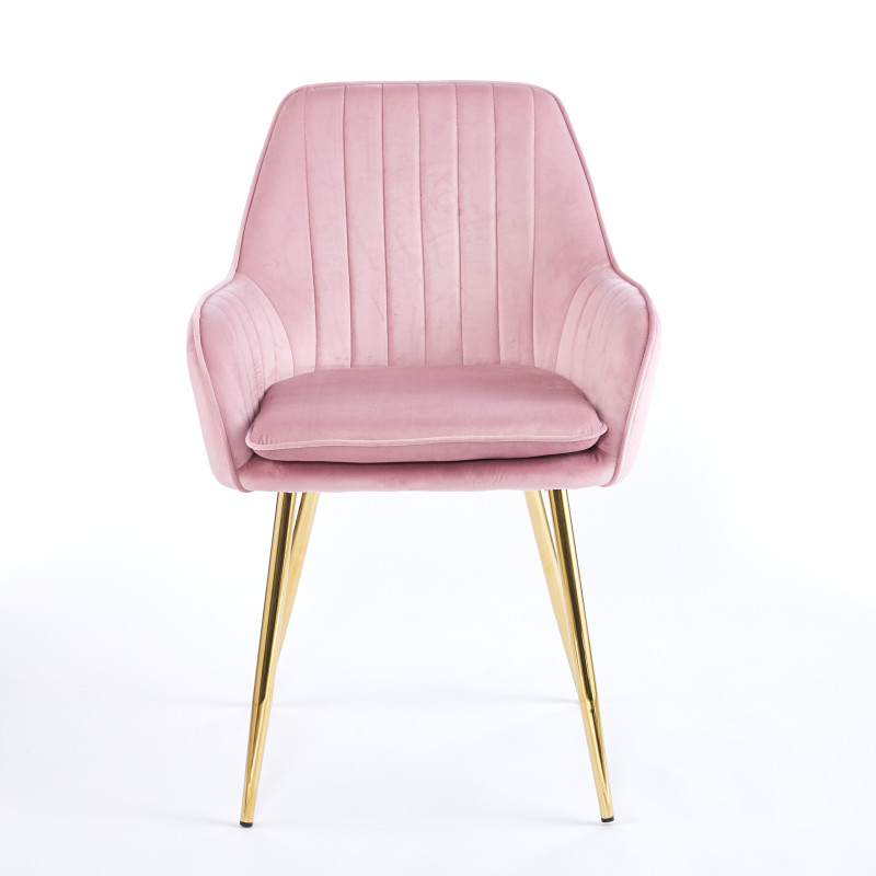 Chaise QUITTO Velours - Rose - Madrid Mobiliario