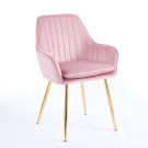 Chaise QUITTO Velours - Rose - Madrid Mobiliario