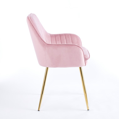 Chaise QUITTO Velours - Rose - Madrid Mobiliario