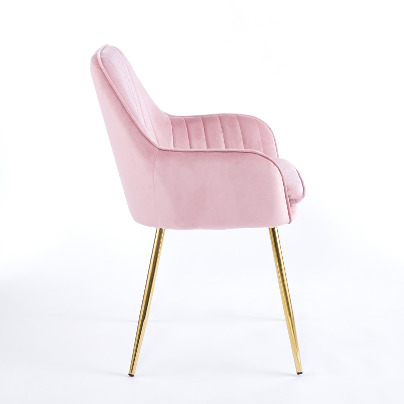 Chaise QUITTO Velours - Rose - Madrid Mobiliario