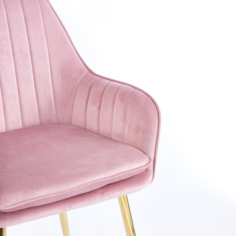 Chaise QUITTO Velours - Rose - Madrid Mobiliario
