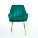 Chaise QUITTO Velours - Vert - Madrid Mobiliario