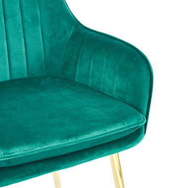 Chaise QUITTO Velours - Vert - Lot de 4 - Madrid Mobiliario