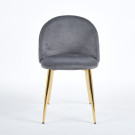 Chaise YUMI Velours - Gris - Lot de 4 - Madrid Mobiliario