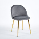 Chaise YUMI Velours - Gris - Lot de 4 - Madrid Mobiliario