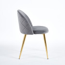 Chaise YUMI Velours - Gris - Lot de 4 - Madrid Mobiliario