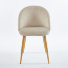 Chaise YUMI Velours - Beige - Lot de 4 - Madrid Mobiliario