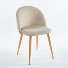 Chaise YUMI Velours - Beige - Lot de 4 - Madrid Mobiliario