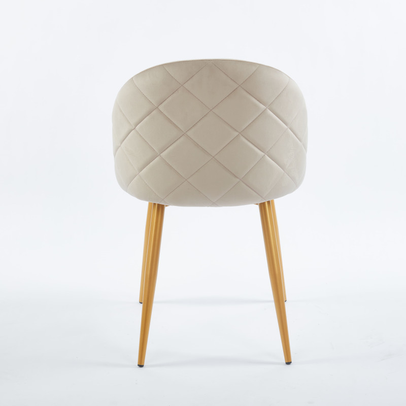 Chaise YUMI Velours - Beige - Lot de 4 - Madrid Mobiliario