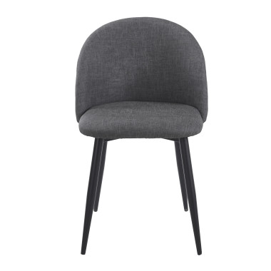 Chaise YUMI Polipiel Textil - Gris - Lot de 4 - Madrid Mobiliario