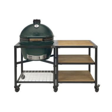 Pack XL - Table modulaire  Meuble extension avec 3 plateaux acacias - Egg - ConvEGGtor - 3 lots de 2 roues - Big Green Egg  au m