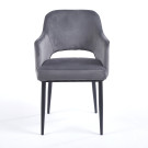 Chaise MAGGI Velours - Gris - Lot de 4 - Madrid Mobiliario